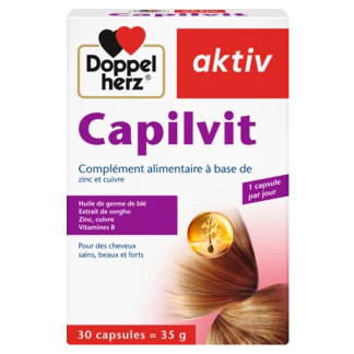 Illustration of the product packaging Doppelherz aktiv Capilvit front view